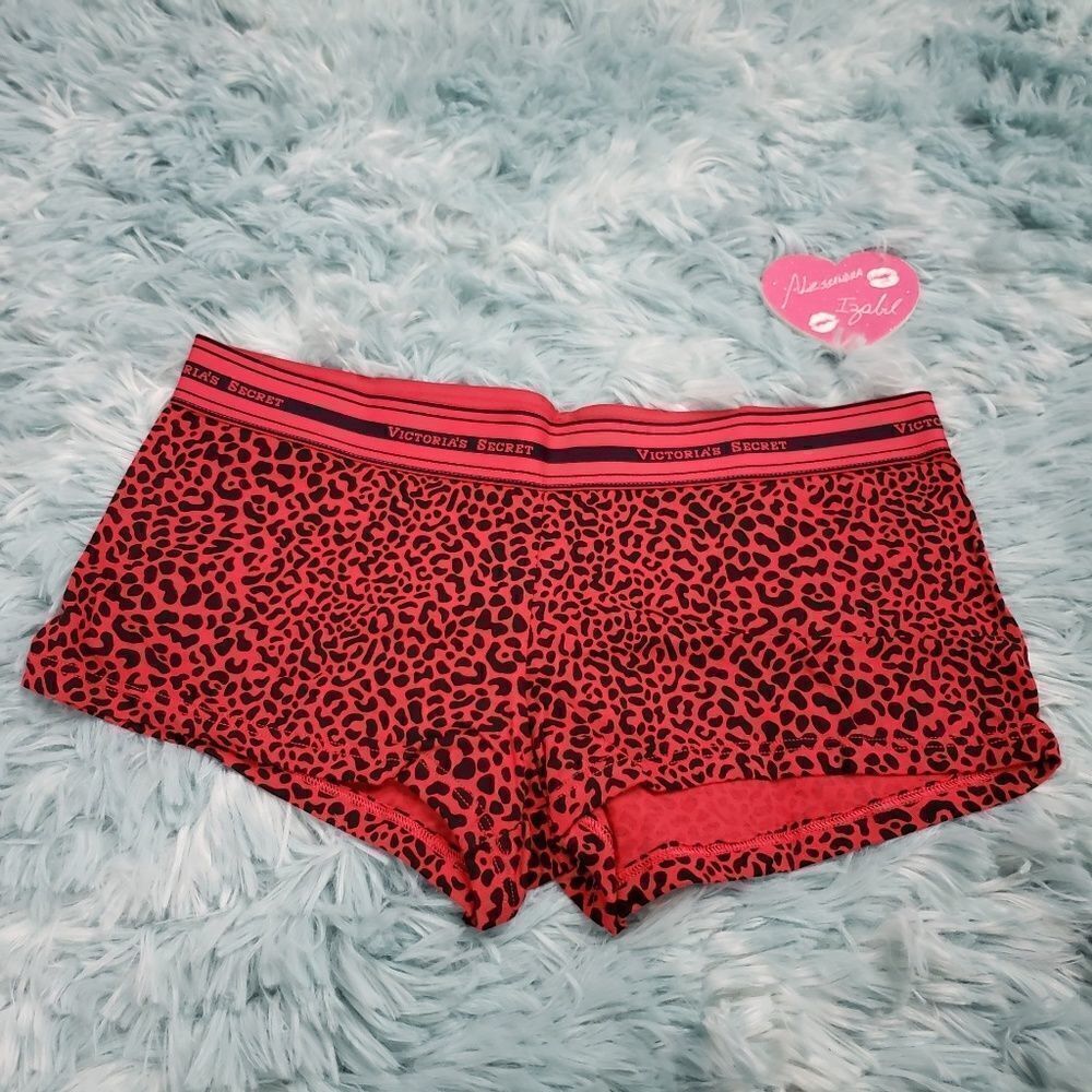 Victoria's Secret Women's Red Animal Print Shortie